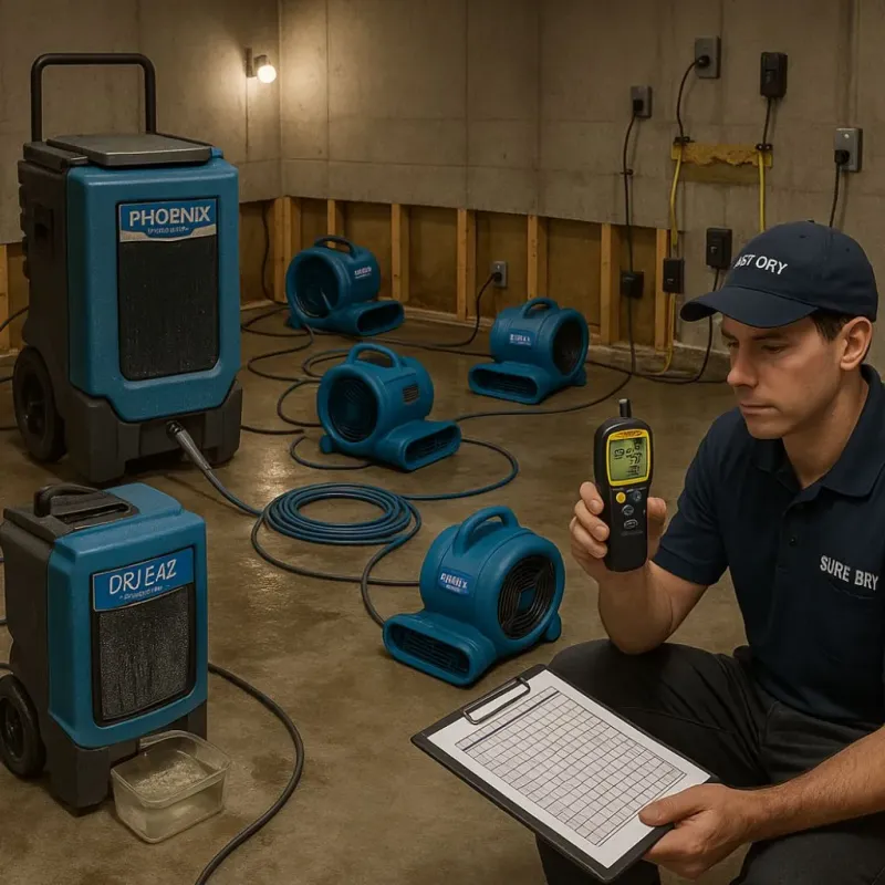 Structural Drying and Dehumidification process in Soulsbyville, CA
